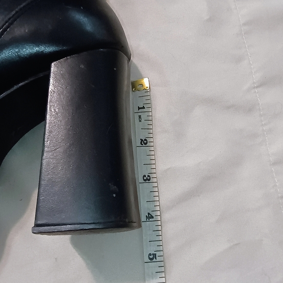 Steve Madden Chunky Platform Shush Black Heeled Boots Sz 10B - Picture 5 of 16
